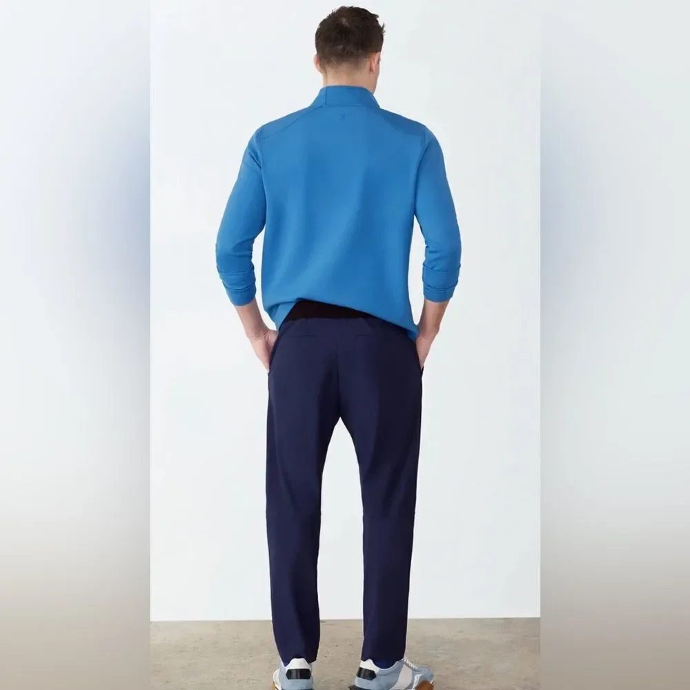 NWT GSTQ Men's Navy Flex Jogger Pants Elastic Waist Drawstring Pockets - Size 36